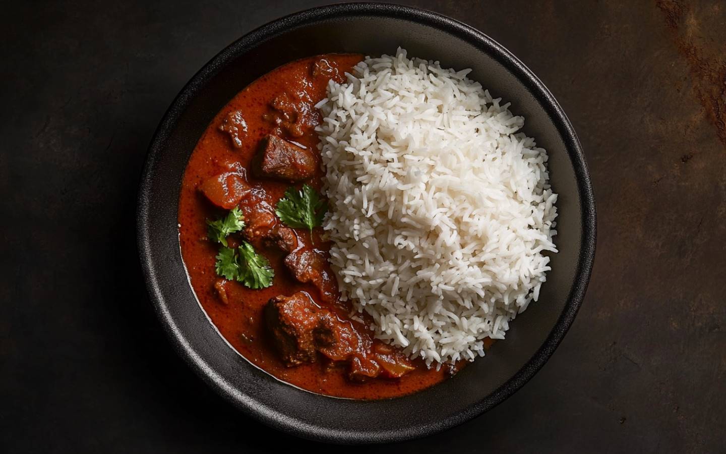 Jehněčí rogan josh s basmati rýží